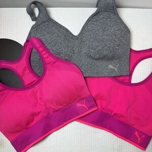 Three Puma Padded Sports Bras